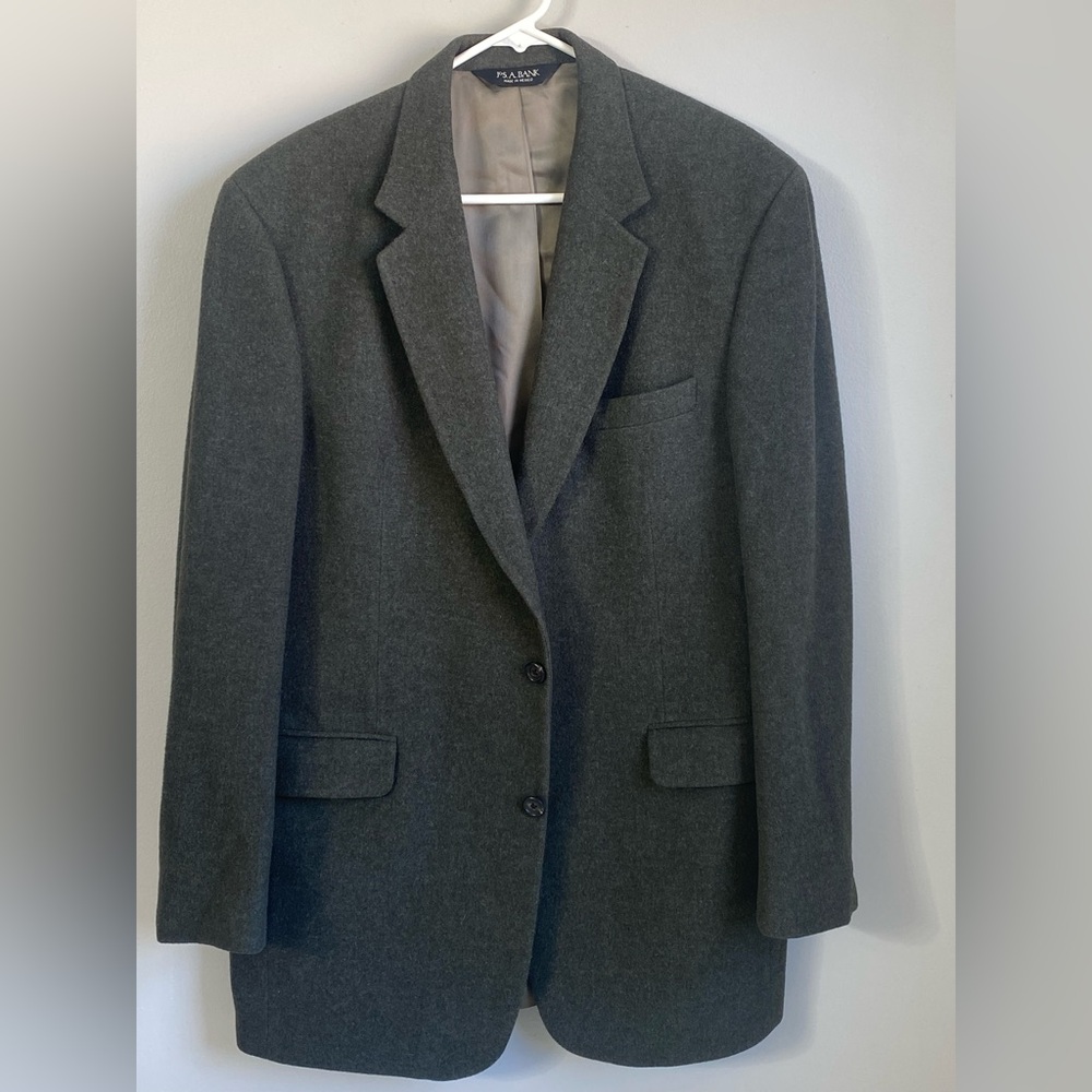 Jos. A. Bank Men's 42L Grey Camel Hair Blazer Sport Coat Two Button Jacket